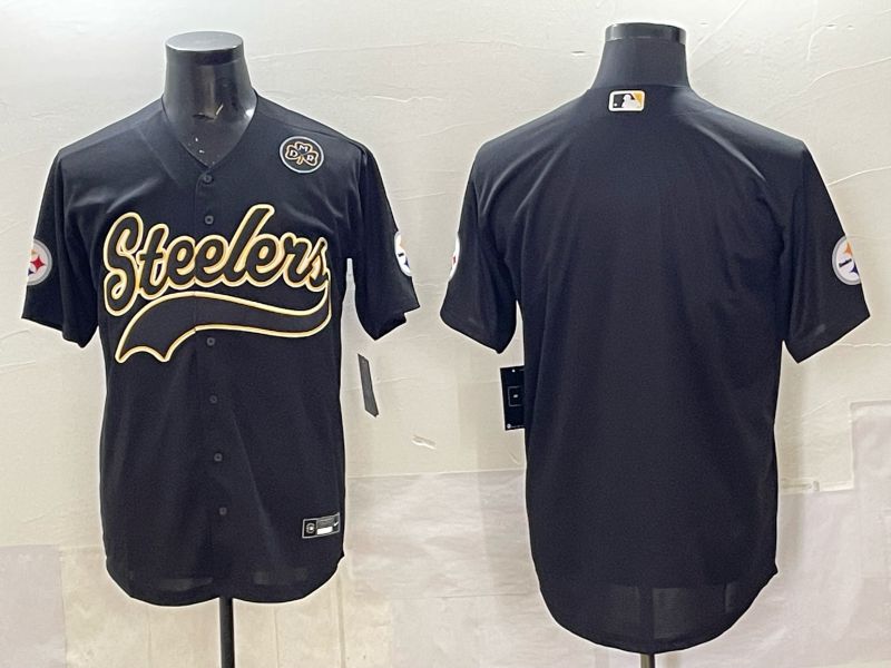 Men 2025 Nike Pittsburgh Steelers Blank Black Joint Name  Limited NFL Jersey style 045->pittsburgh steelers->NFL Jersey